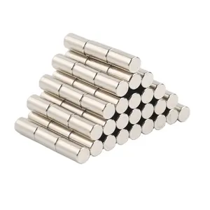 Long Length NdFeb Magnet Powerful Silver Coating Cylinder Round Permanent Neodymium Magnet for Magnetic Map