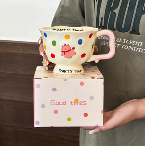 Keramik becher Mädchen niedlich nach Hause Trinkbecher New 2026 Schlafsaal Frühstück Kaffeetasse - Product Image 3