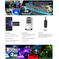 Vente en gros de feux de fond LED RGB étanches IP68 à 6 modules avec contrôle par application à distance pour UTV/SUV/Camion, accessoires automobiles universels