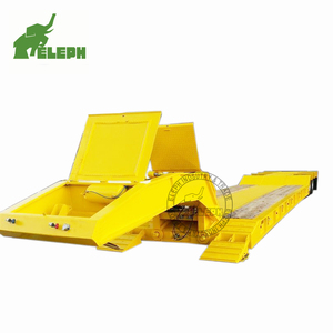 Semi-remorque utilitaire à <span class=keywords><strong>chargement</strong></span> frontal en acier, porte-excavatrice, à col <span class=keywords><strong>de</strong></span> cygne détachable, type lowboy à plateau bas - Product Image 4