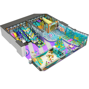 Aire de jeux intérieure pour enfants Playpedia, mur d'escalade en mousse avec fosse à mousse, château gonflable avec toboggan varié - Product Image 2