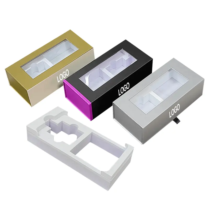 Özelleştirilmiş tasarım mat finish hediye taşınabilir şarj cihazı kutu seti ambalaj şarj kablosu ekran pencere şerit kapatma ile beyaz EVA ekle