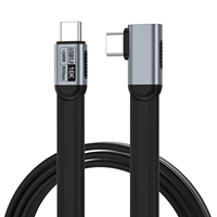 Câble plat USB5 Type C vers Type C nickelé à 90 degrés, 240W 5A PD USB5, charge rapide pour téléphones et ordinateurs portables