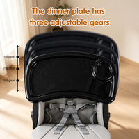 Chaise haute pliable pour bébé, chaise d'alimentation compacte avec plateau amovible et harnais de sécurité à 5 points pour bébés et tout-petits
