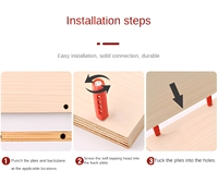 Connecteur Minifix robuste en alliage de zinc 3-en-1 pour quincaillerie de meubles, supports d'étagère pour canapé Chesterfield en cuir