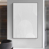 Toile minimaliste moderne Art mural Blanc 3D Peinture texturée peinte à la main Grande peinture à l'huile abstraite pour la décoration intérieure de luxe
