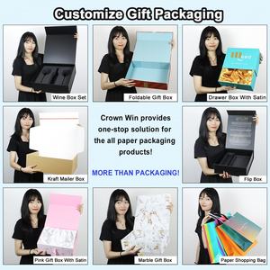 Boîte cadeau pour demoiselle d'honneur Crown Win Hijab, design personnalisé, gaufrage, éponge recyclée biodégradable, lamination mate, emballage en papier - Product Image 2