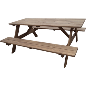 DU'S Bàn Ghế Gỗ Một Mảnh Sân Vườn Ngoài Trời Bàn Ăn Công Viên Bằng Gỗ Đồng Bàn Bia Và Ghế Dài - Product Image 1