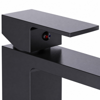 Keran Wastafel Stainless Steel 304 Satu Gagang Warna Hitam Matte Tahan Lama Tinggi 30cm Harga Pabrik, Terpasang di Atas Meja