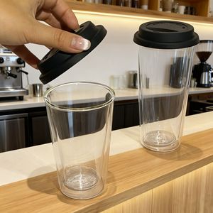 ถ้วยกาแฟแก้วสองชั้นขนาด350มล. ทนความร้อนพร้อมฝาซิลิโคนปรับโลโก้ได้ - Product Image 4