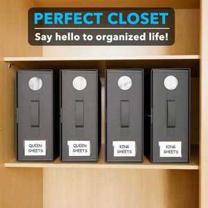 Organisateur de draps pliable avec fenêtre et étiquette pour placard à linge - Product Image 2