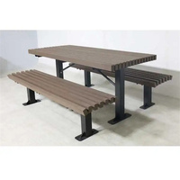 Extérieur public commercial long wpc bois camping table de pique-nique extérieur restaurant jardin patio café table à manger et ensemble de chaises