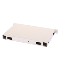 Boîtier de distribution optique (ODF) 1U 19 pouces pour montage en rack, panneau de brassage à fibres optiques gris avec porte frontale anti-poussière