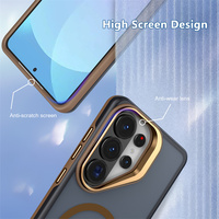 Étui magnétique fin antichoc, coque hybride TPU+PC avec support d'appareil photo et protection d'écran surélevée pour Samsung Galaxy S26/S26 Plus