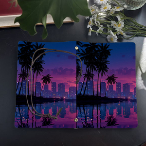 Cahier de notes A6 fait à la main Design Vintage fermeture à cravate 160 Pages doux <span class=keywords><strong>cadeau</strong></span> d'anniversaire pour <span class=keywords><strong>filleul</strong></span> 16 ans + avec palmiers Cityscap - Product Image 4