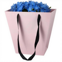 Sac à fleurs anti-graisse, boîtes d'emballage personnalisées pour fleuristes, boîte à fleurs pour bouquet, poignées découpées, matériaux recyclés rigides et frais