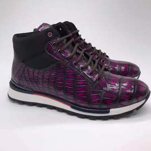 Goodyear <span class=keywords><strong>รองเท้า</strong></span>บูทหุ้มข้อหนังจระเข้แท้สำหรับผู้ชาย, <span class=keywords><strong>รองเท้า</strong></span><span class=keywords><strong>ผ้าใบ</strong></span>สำหรับงานปาร์ตี้ดีไซน์เนอร์ลำลองทำมือแบรนด์ทันสมัย - Product Image 1