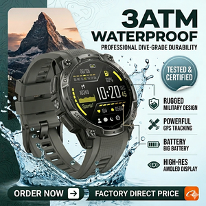 K76A Orologio Intelligente Sportivo Robusto per Uomo, Schermo AMOLED 1.43" Sempre Attivo, <span class=keywords><strong>GPS</strong></span> Integrato, Bussola, Torcia LED, Smartwatch Sportivo OEM - Product Image 4