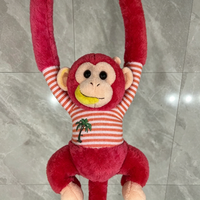 Peluche singe coloré à longs bras avec banane, jouet à suspendre pour voiture et machine à griffes