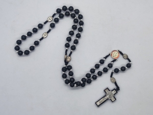Offre Spéciale Chapelet En Bois Vintage Vierge <span class=keywords><strong>Marie</strong></span> Centre Perles Jésus Croix Pendentif Prière Bijoux Collier - Product Image 2