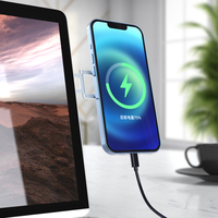 Support de téléphone universel à fixation latérale pour ordinateur portable, en aluminium, réglable, flexible, magnétique puissant, stable, avec logo personnalisé OEM ODM