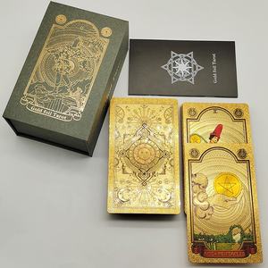Jeu de tarot en feuille d'or en gros, haute qualité, écologique, durable, portable, jeu de société, cartes <span class=keywords><strong>Oracle</strong></span> personnalisées en plastique, magnétiques - Product Image 4