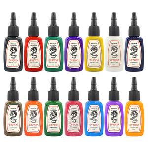 Encre d'entraînement pour tatouage, 14 couleurs, 15 ml (0,5 oz), ensemble de pigments pour l'art corporel, fournitures pour les salons de tatouage - Product Image 1