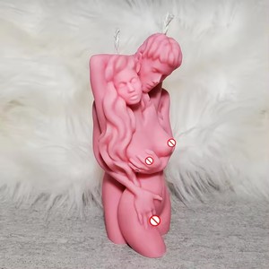 Moule à bougie en cire de soja pour sculpture humaine, DIY, couple enlacé, figurine humanoïde, ornements en gypse, aromathérapie, Noël - Product Image 1