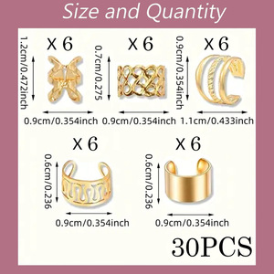 Combinación de doble propósito de accesorios personalizados <span class=keywords><strong>para</strong></span> el cabello trenzado sucio y pendientes material chapado en oro - Product Image 2