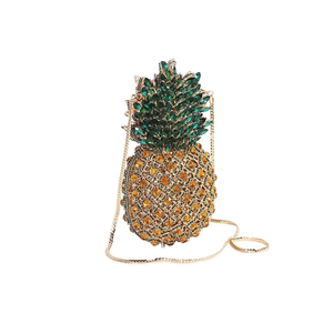 Sac à main de soirée élégant en forme d'ananas avec <span class=keywords><strong>strass</strong></span> de luxe EB1656, <span class=keywords><strong>pochette</strong></span> de soirée élégante, minaudière - Product Image 2