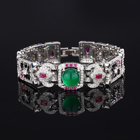 Bracelet de luxe en zircon coloré irrégulier, série de bracelets de luxe, diamant coloré européen et américain, bracelet de dîner en pierres précieuses