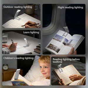 OEM Pocket <b>Light</b> Modern Style Foldable Bookmark <b>Light</b> Adjustable Brightness LED Source Battery Black White for Reading Room - Product Image 4