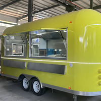 Camionnette alimentaire mobile de rue à prix abordable, petite remorque ronde pour hot-dogs, café et restauration rapide, idéale pour la vente en mobile.