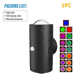Lampe murale de projection LED RGB intelligente et colorée avec capteur, éclairage d'ambiance pour salon, recharge magnétique USB-C pour escaliers et couloirs - Product Image 3