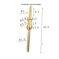 Adaptateur de borne à ressort en laiton plaqué or 1,5 mm, mâle-femelle, pour applications médicales et aérospatiales