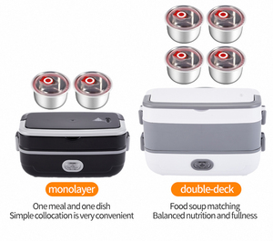 Fiambrera de calefacción eléctrica recargable portátil de 1L-2L para adultos, almacenamiento y organización inteligentes eléctricos de acero inoxidable - Product Image 3