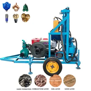 Factory direct sales hydraulic diesel portable water well drilling rig mine drilling rig