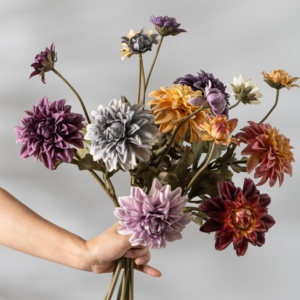 Ramo de Dalia de seda simulada hecho a mano Vintage estilo moderno y sencillo añade un ambiente artístico a cualquier espacio - Product Image 6