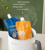 Sachets de jus imprimés à bec verseur, jetables, anti-fuite, en PET de qualité alimentaire, pour jus maison, thé Boba, café - Vente en gros