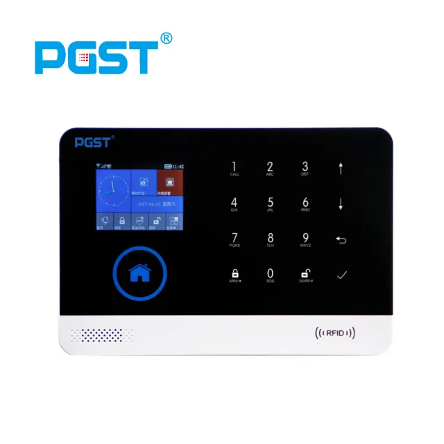 PGST WIFI GSMワイヤレス盗難防止4GTuyaホームセキュリティアラームシステムタッチスクリーンパネルTuyaアプリリモコンアラーム