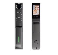 Interphone vidéo 3D avec reconnaissance faciale WIFI TUYA, serrure de porte en alliage d'aluminium avec verre trempé, empreinte digitale, batterie 5000mAh, prise en charge