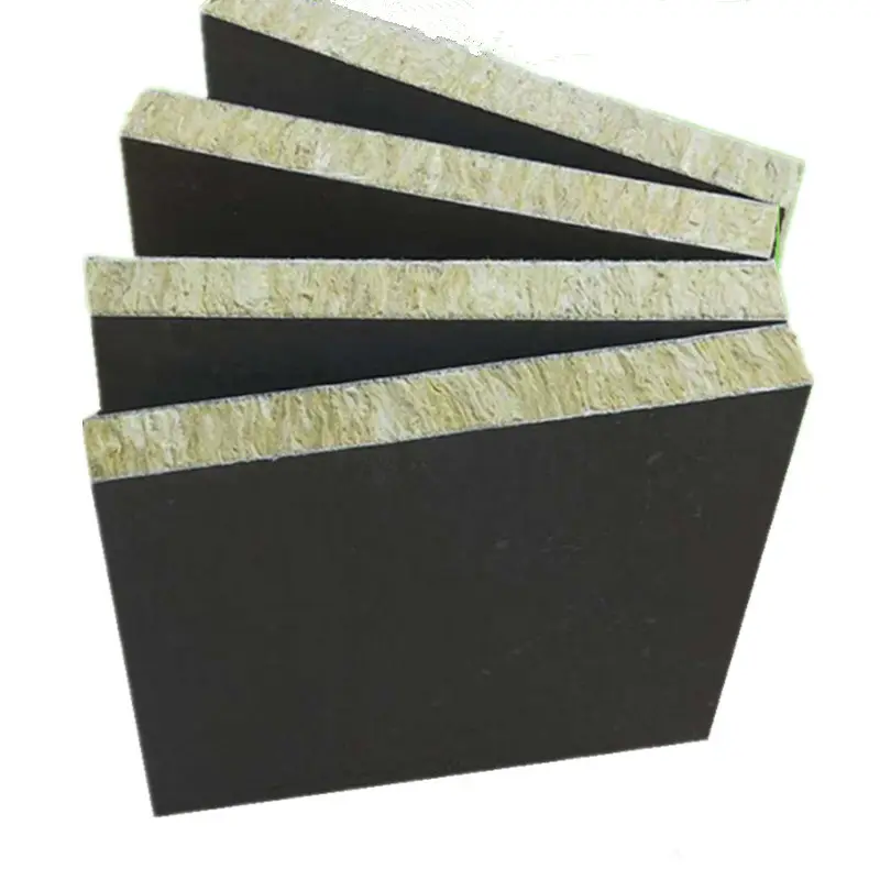 A Fireproof heat sound absorption insulation rock wool sandwich panel wall and roof sheet rock wool mineral wool for building