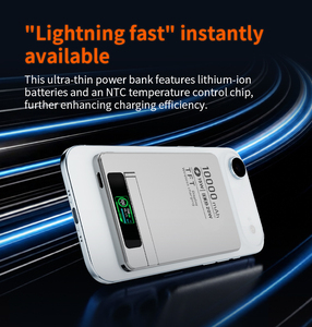<span class=keywords><strong>Batterie</strong></span> <span class=keywords><strong>externe</strong></span> ultra-fine 10000 mAh avec logo personnalisé, charge magnétique, support et charge rapide sans fil - Product Image 6