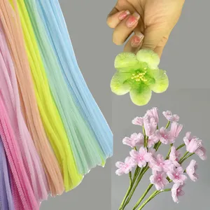 2024 Vástago de chenilla Fuzzy Wire Stem DIY Flor Color mezclado 100PCs Niños Limpiadores de tuberías Artesanía