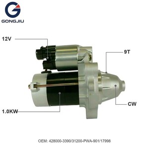 Motor de Arranque de Alto Rendimiento de 12V 1.0Kw 9T (9 Dientes) para Honda Jazz Gd 1.3L 1.5L 428000-3390, Giro en Sentido Horario, Precio de Fábrica - Product Image 2