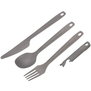 <span class=keywords><strong>Set</strong></span> di posate in titanio, coltello, forchetta, cucchiaio, apribottiglie, <span class=keywords><strong>4</strong></span> pezzi, <span class=keywords><strong>set</strong></span> di posate da campeggio leggero e pratico - Product Image 4