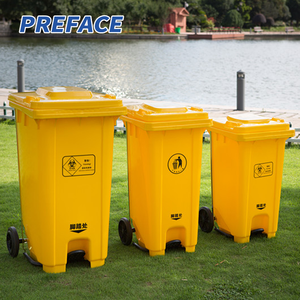 Poubelle de jardin extérieure mobile de première qualité avec couvercle en HDPE, poubelle en plastique avec pédale et roulettes - Product Image 6