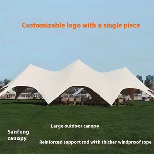 Super grande tente extérieure imperméable Wanchong Mountain Three Peaks Lotus Flower Sky Curtain Dome Single/Twin Peaks <span class=keywords><strong>Camping</strong></span> Gear - Product Image 4