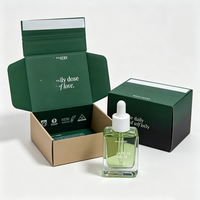 Boîte d'expédition en carton ondulé noire, pliable, en matériaux recyclés, avec logo imprimé personnalisé, pour bougies et chaussures