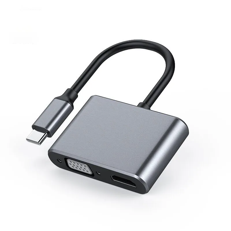 USB סוג c רכזת ל-hdtv VGA 2 ב 1 מתאם OTG עבור טלפון נייד